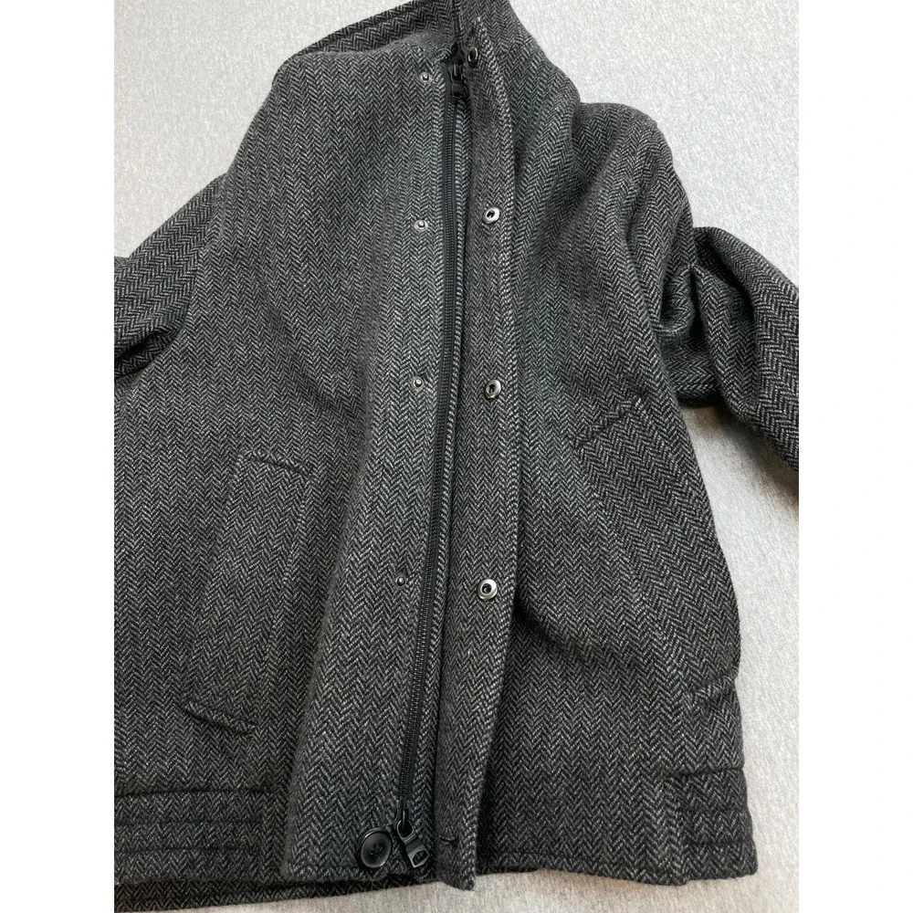 Banana Republic Coat Mens Large Gray Herringbone Mario Bellucci Wool Blend